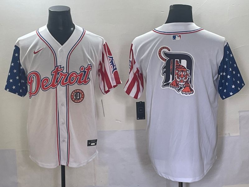 Men 2025 Detroit Tigers Blank White a generation of national flags Joint Name Nike MLB Jersey style 6->houston astros->MLB Jersey